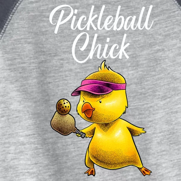 Funny Chick Lover Pickleball Paddle Sport Gift For Girl Toddler Fine Jersey T-Shirt