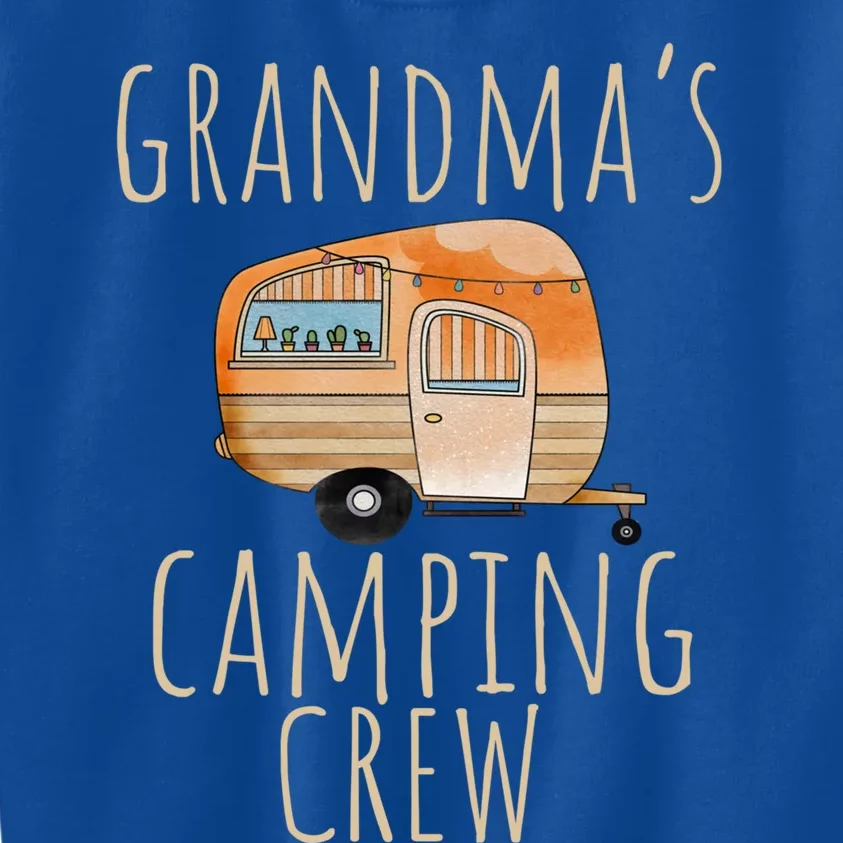 Funny Camping Life Cute Brown Orange Grandmas Camping Crew Cute Gift Kids Sweatshirt