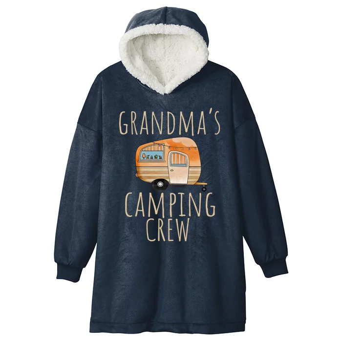 Funny Camping Life Cute Brown Orange Grandmas Camping Crew Cute Gift Hooded Wearable Blanket