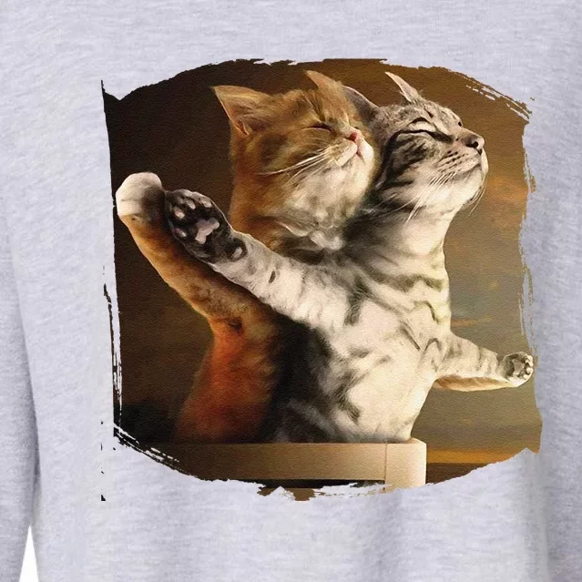 Funny Cat Lovers Meme Inspired By Titani.c Movie Cropped Pullover Crew