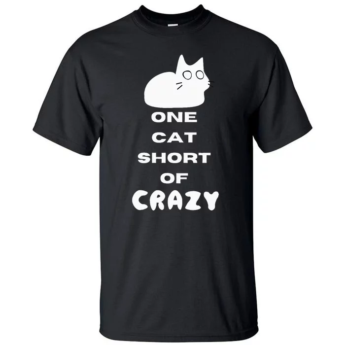 Funny Cat Lovers One Cat Short Of Crazy Tall T-Shirt