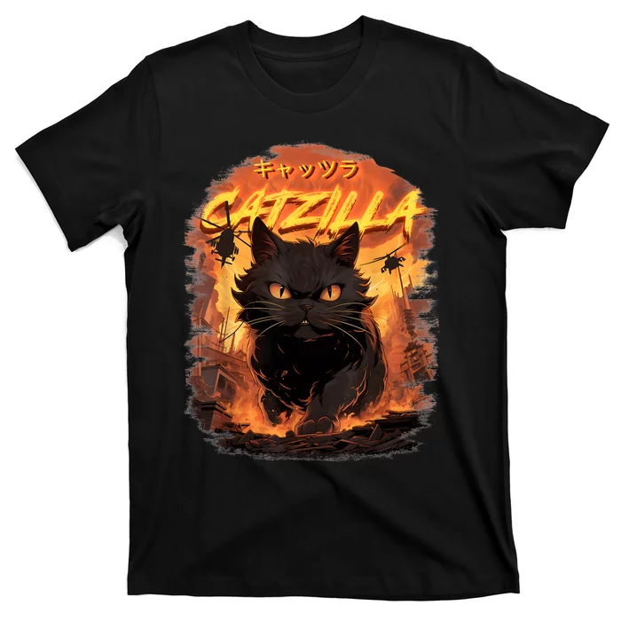 Funny Cat Lover Catzilla Cat Humor Cat T-Shirt