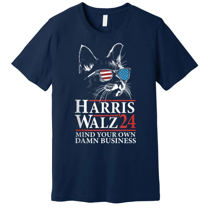 Funny Cat Ladies Kamala Harris Tees Harris Waltz 2024 Election Premium T-Shirt