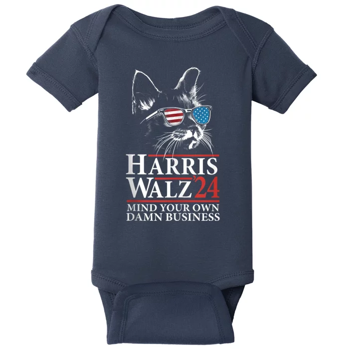 Funny Cat Ladies Kamala Harris Tees Harris Waltz 2024 Election Baby Bodysuit