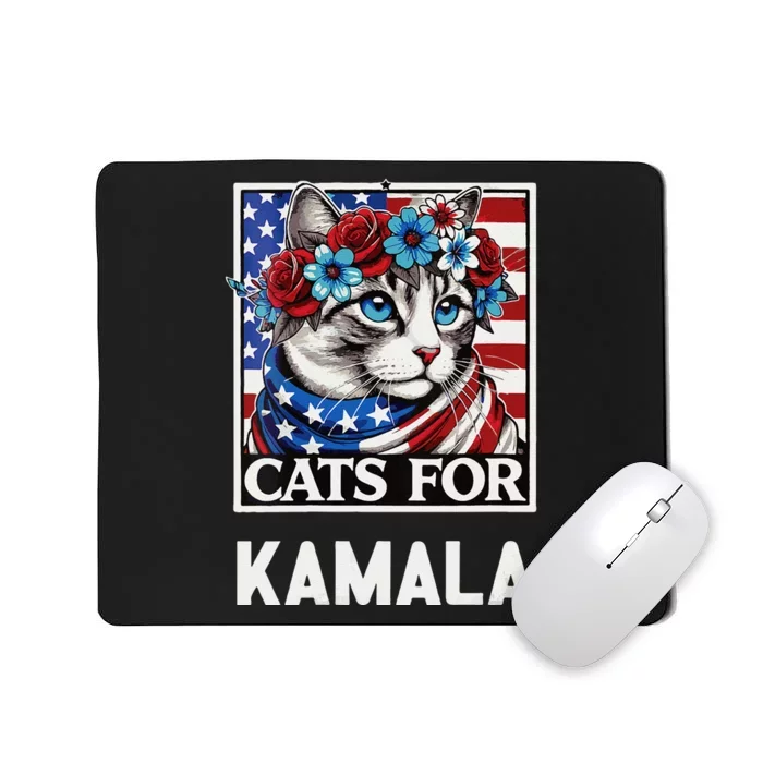 Funny Cat Ladies For Kama La Flor 2024 President Kamala Mousepad