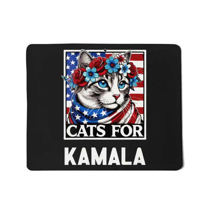 Funny Cat Ladies For Kama La Flor 2024 President Kamala Mousepad