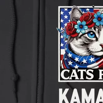 Funny Cat Ladies For Kama La Flor 2024 President Kamala Full Zip Hoodie