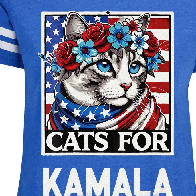 Funny Cat Ladies For Kama La Flor 2024 President Kamala Enza Ladies Jersey Football T-Shirt