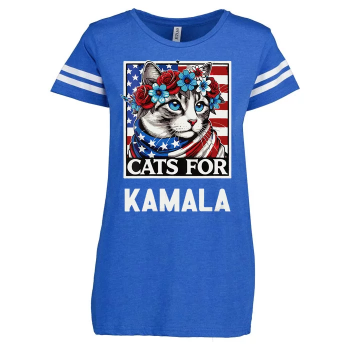 Funny Cat Ladies For Kama La Flor 2024 President Kamala Enza Ladies Jersey Football T-Shirt