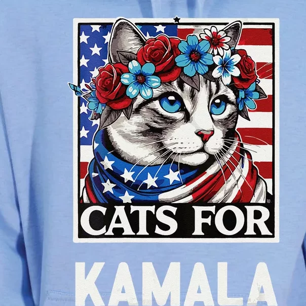 Funny Cat Ladies For Kama La Flor 2024 President Kamala Unisex Surf Hoodie