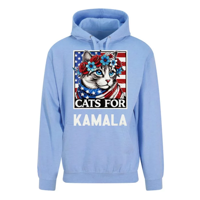 Funny Cat Ladies For Kama La Flor 2024 President Kamala Unisex Surf Hoodie