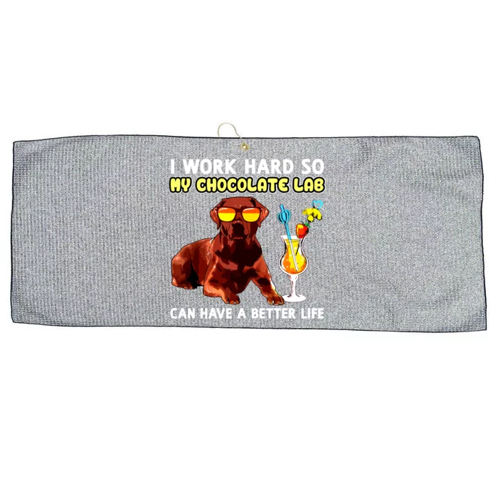 Funny Chocolate Lab Design Chocolate Labrador Lovers Large Microfiber Waffle Golf Towel