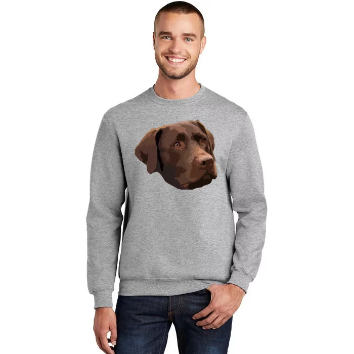 Funny Chocolate Lab Labrador Retriever Dog Head Tall Sweatshirt