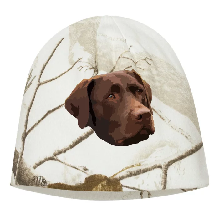 Funny Chocolate Lab Labrador Retriever Dog Head Kati - Camo Knit Beanie