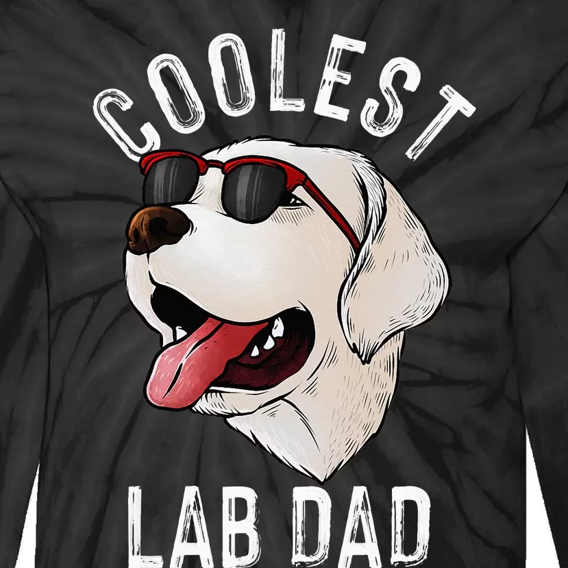 Funny Coolest Lab Dad Gift For White Labrador Dog Lover Tie-Dye Long Sleeve Shirt