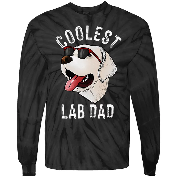 Funny Coolest Lab Dad Gift For White Labrador Dog Lover Tie-Dye Long Sleeve Shirt