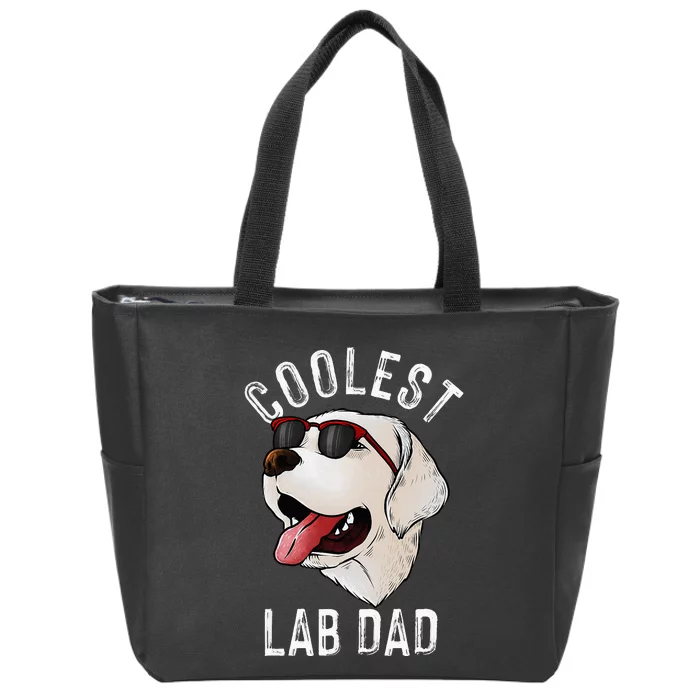 Funny Coolest Lab Dad Gift For White Labrador Dog Lover Zip Tote Bag