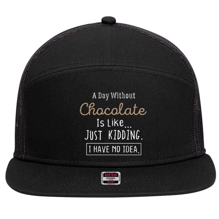 Funny Chocolate Lovers Cute Gift 7 Panel Mesh Trucker Snapback Hat