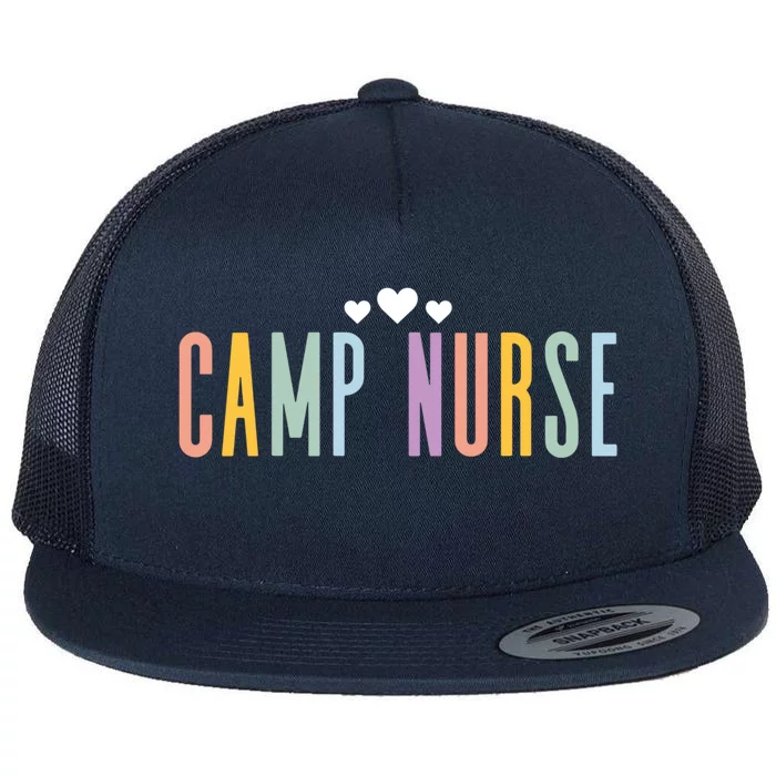 Funny Camping Lover Nursing Matching Summer Camp Nurse Gift Flat Bill Trucker Hat