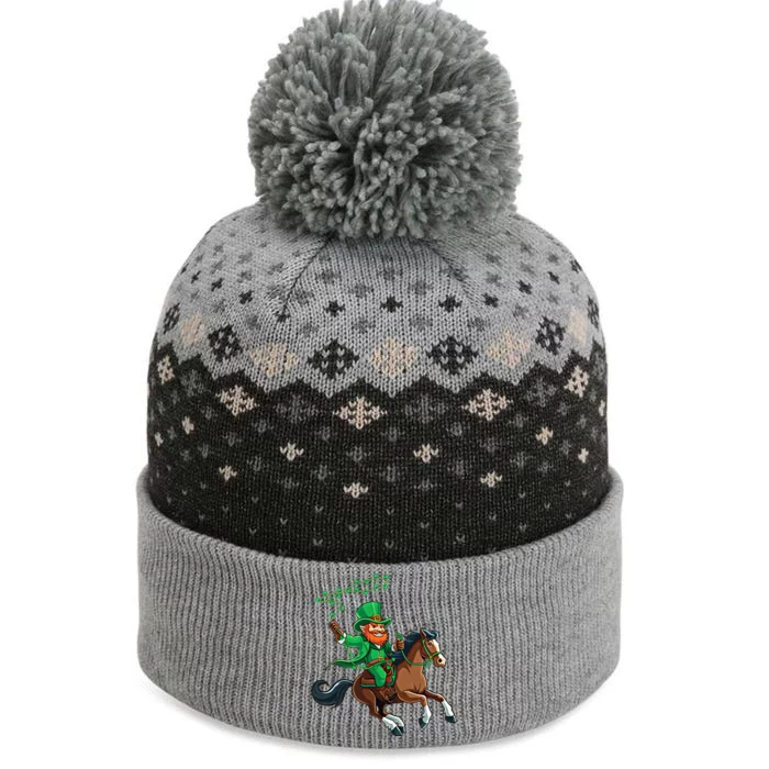 Funny Cow Leprechaun St PatrickS Day Horse Riding Lover Gift The Baniff Cuffed Pom Beanie