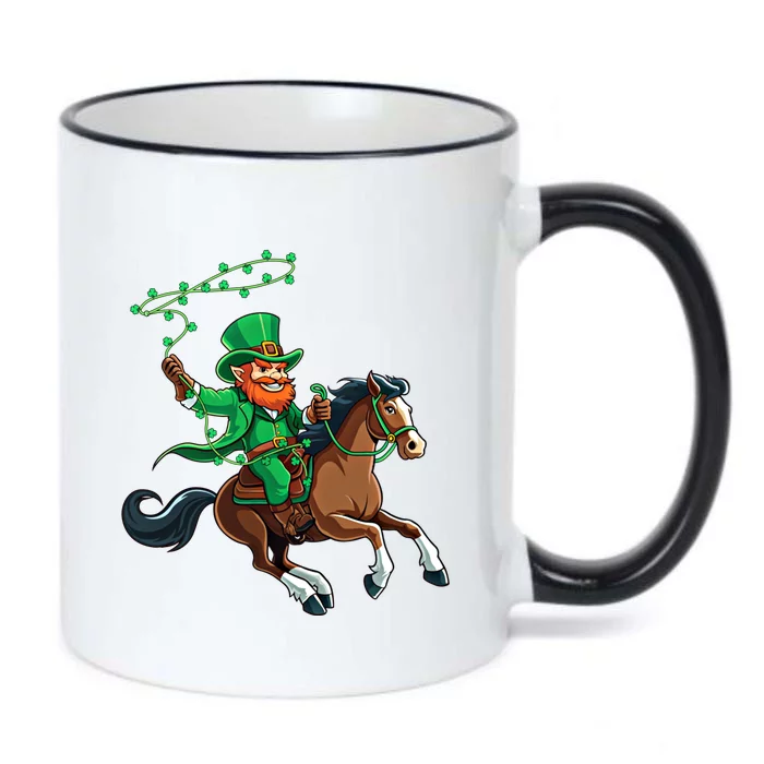 Funny Cow Leprechaun St PatrickS Day Horse Riding Lover Gift Black Color Changing Mug