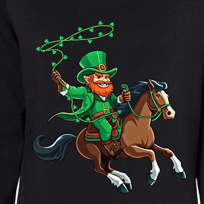 Funny Cow Leprechaun St PatrickS Day Horse Riding Lover Gift Womens California Wash Sweatshirt