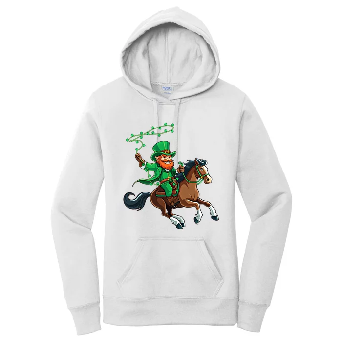 Funny Cow Leprechaun St PatrickS Day Horse Riding Lover Gift Women's Pullover Hoodie