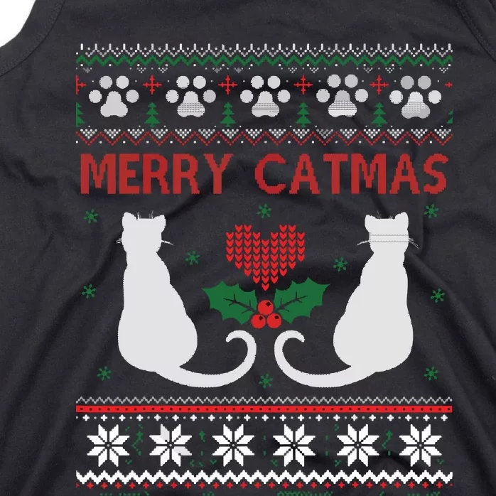 Funny Cat Lover Merry Catmas Ugly Christmas Tank Top