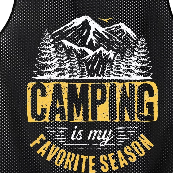 Funny Camping Lover Outdoor Camper Camping Favorite Season Mesh Reversible Basketball Jersey Tank