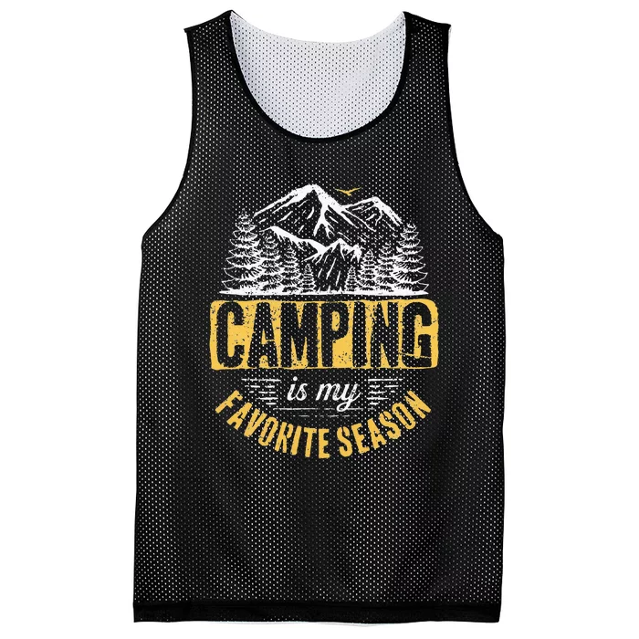 Funny Camping Lover Outdoor Camper Camping Favorite Season Mesh Reversible Basketball Jersey Tank