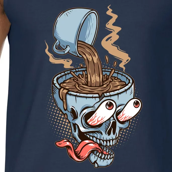 Funny Coffee Lover Addict Skull Comfort Colors® Tank Top