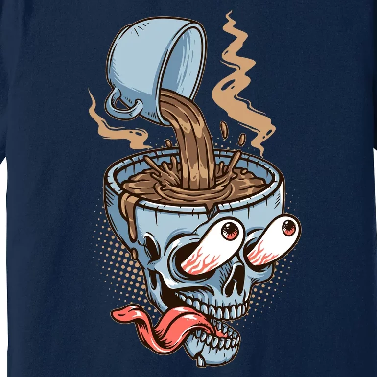 Funny Coffee Lover Addict Skull Premium T-Shirt