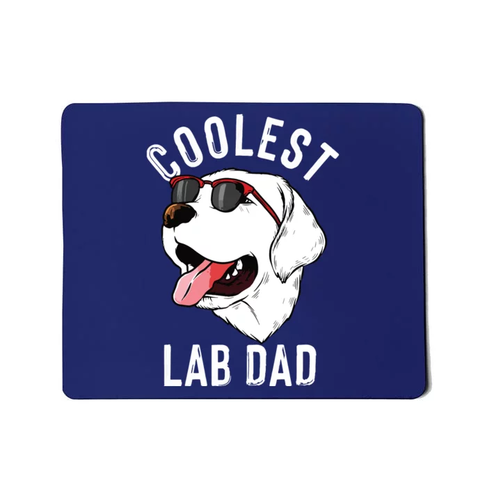 Funny Coolest Lab Dad Gift For White Labrador Dog Lover Men Mousepad