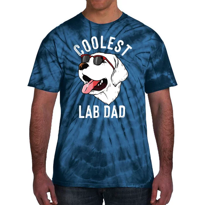 Funny Coolest Lab Dad Gift For White Labrador Dog Lover Men Tie-Dye T-Shirt