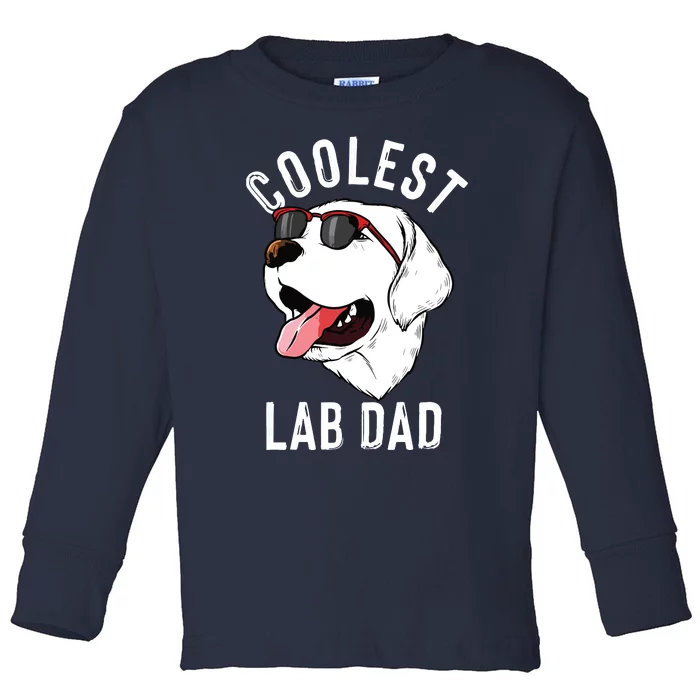 Funny Coolest Lab Dad Gift For White Labrador Dog Lover Men Toddler Long Sleeve Shirt