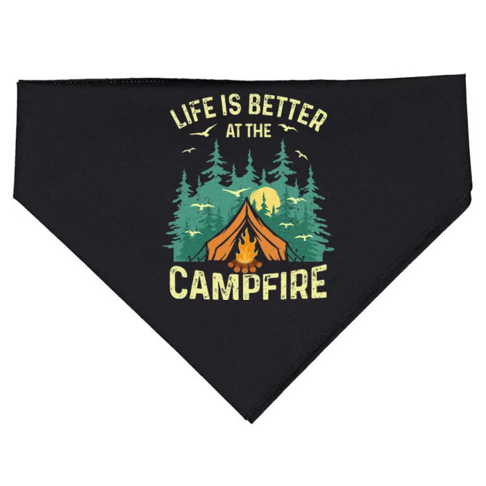 Funny Camping Lover Design For Camping Vacationist USA-Made Doggie Bandana