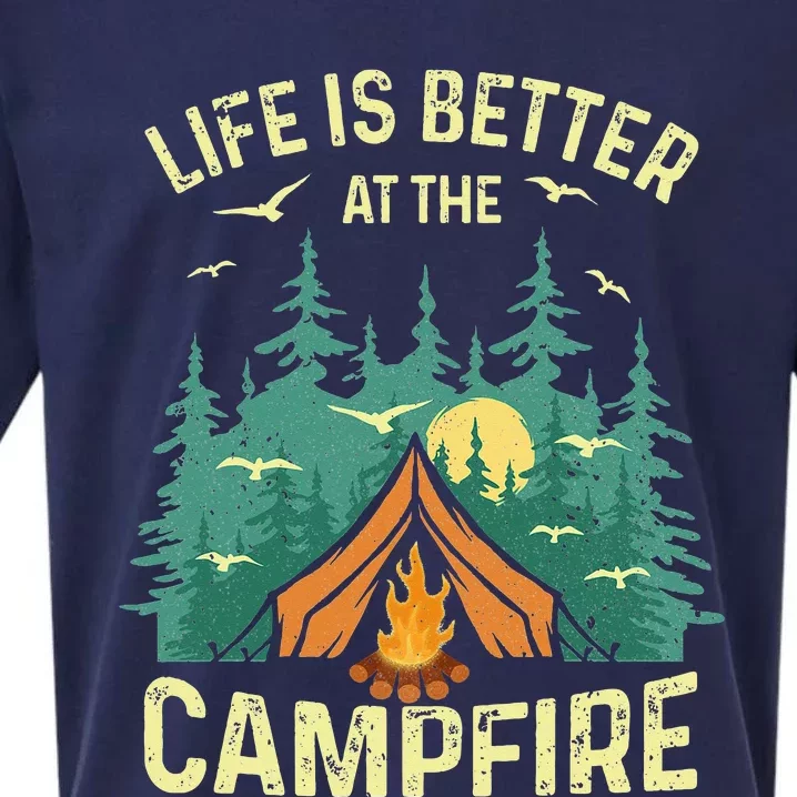 Funny Camping Lover Design For Camping Vacationist Sueded Cloud Jersey T-Shirt