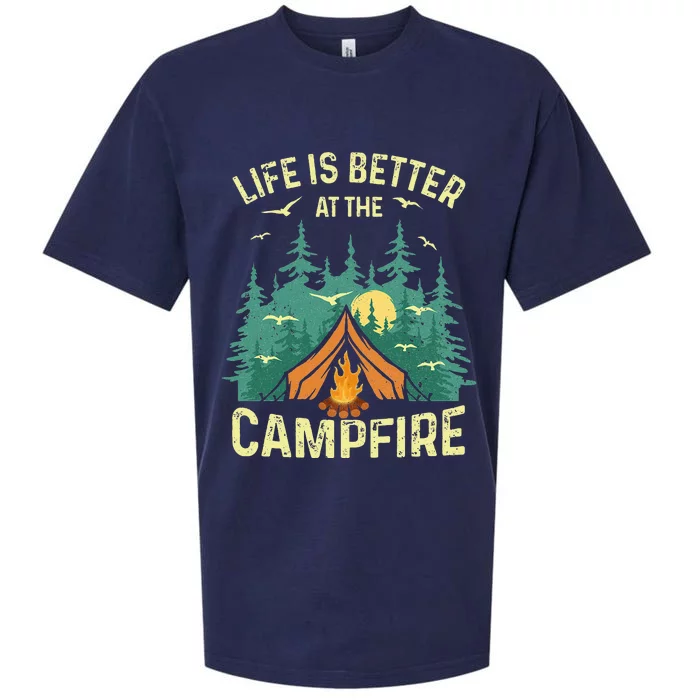 Funny Camping Lover Design For Camping Vacationist Sueded Cloud Jersey T-Shirt