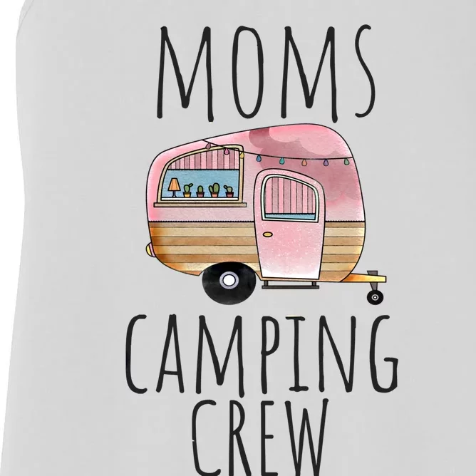 Funny Camping Life Cute Family Brown Pink Moms Camping Crew Gift Women's Racerback Tank