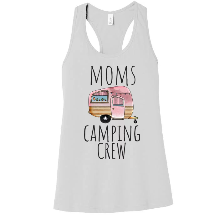 Funny Camping Life Cute Family Brown Pink Moms Camping Crew Gift Women's Racerback Tank