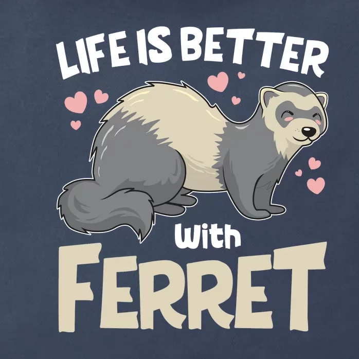 Funny Cute Life Is Better With Ferret Zip Tote Bag