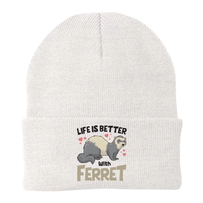 Funny Cute Life Is Better With Ferret Knit Cap Winter Beanie