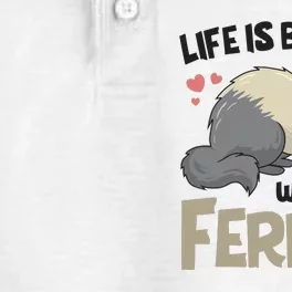 Funny Cute Life Is Better With Ferret Dry Zone Grid Performance Polo