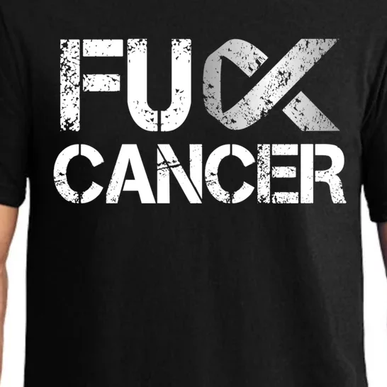 Fuck Cancer Lung Cancer Support Ribbon Gift Pajama Set