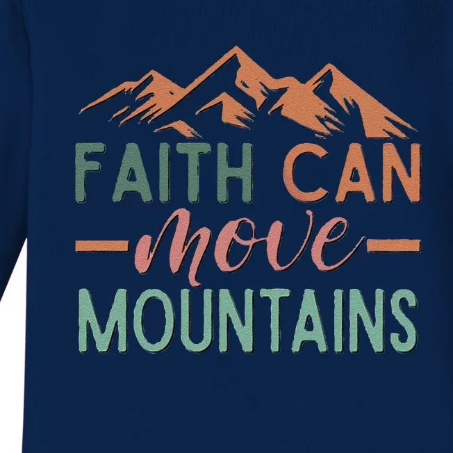 Faith Can Move Mountains Baby Long Sleeve Bodysuit