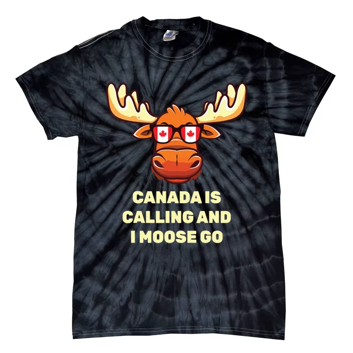 Funny Canadian Moose Canada Flag Tie-Dye T-Shirt