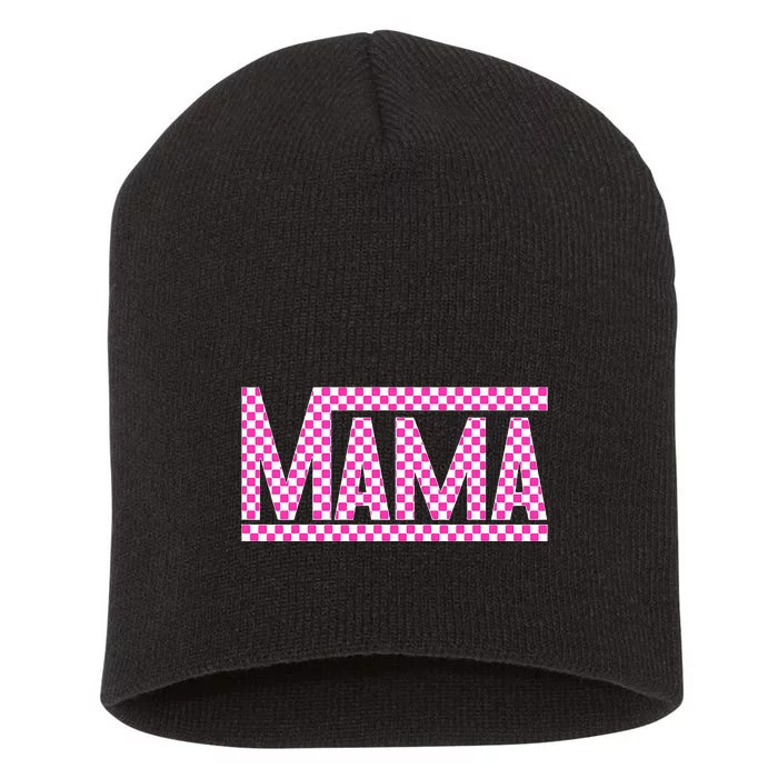 Funny Checkered Mama Color Gift Women Short Acrylic Beanie