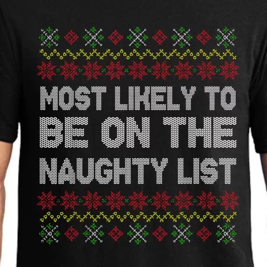 Funny Christmas Most Likely To Be On The Naughty List Pajama Set