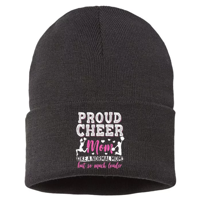 Funny Cheerleading Mom Cheer Mom Sustainable Knit Beanie