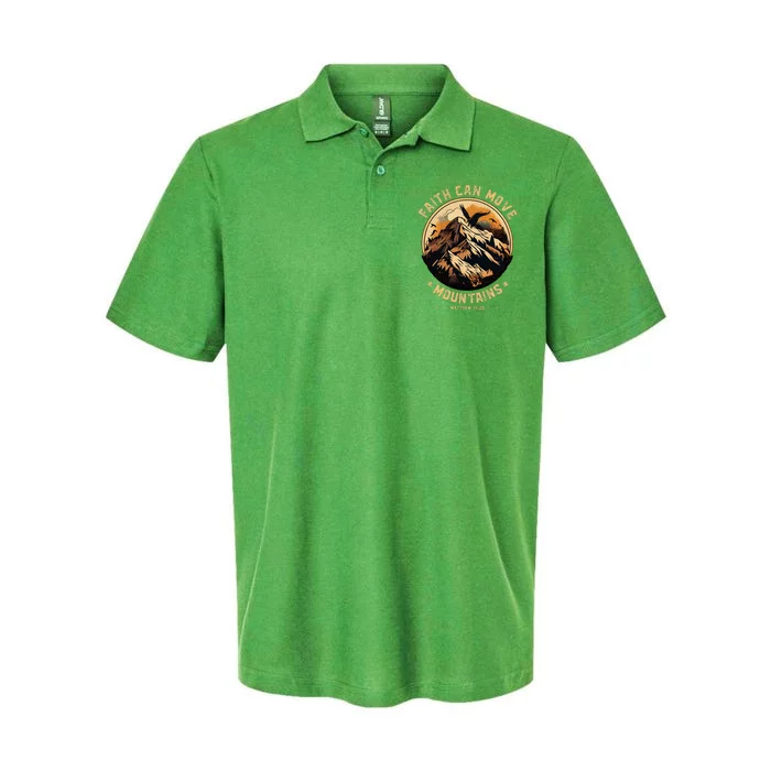 Faith Can Move Mountains Christian Softstyle Adult Sport Polo